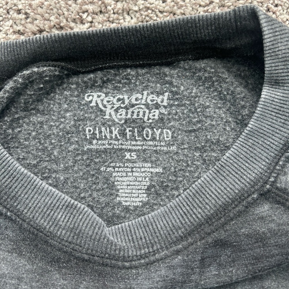 *RECYCLED KARMA (ARCHIVE) Pink Floyd World Tour Fleece Sweatshirt Black XS RK-12 - Picture 7 of 8